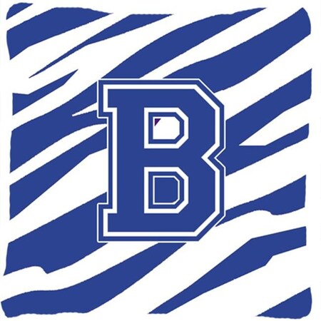 Carolines Treasures Carolines Treasures CJ1034-BPW1414 14 x 14 in. Monogram Initial B Tiger Stripe Blue and White Fabric Decorative Pillow CJ1034-BPW1414